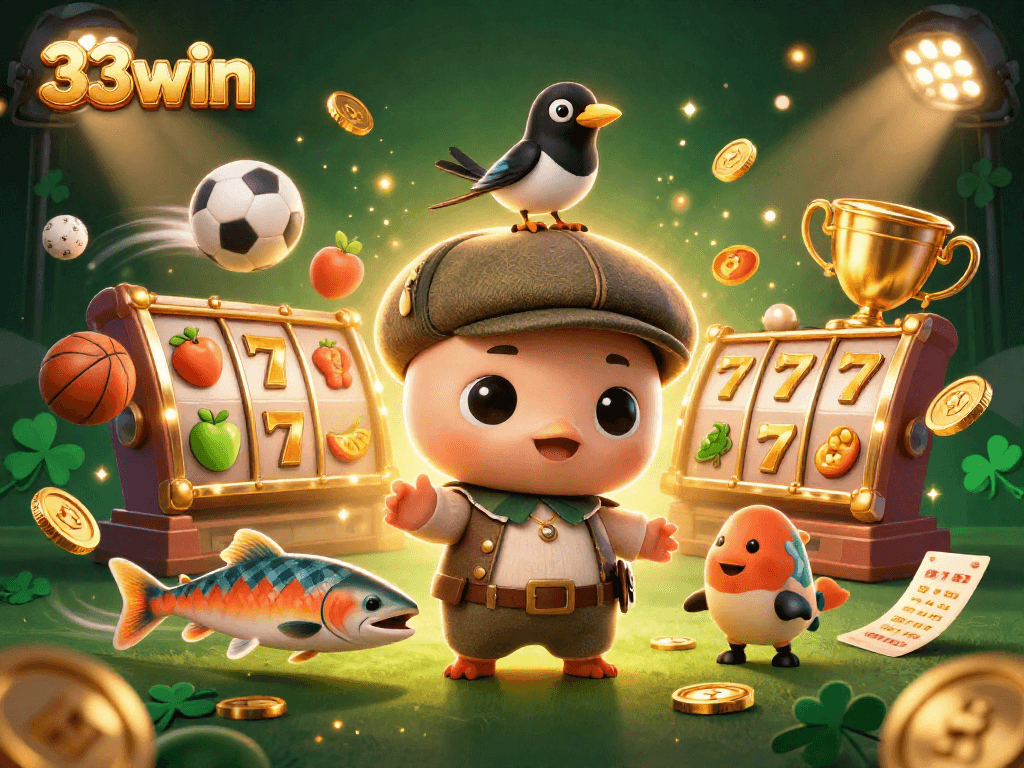 Join the fun at 33win with our vibrant slots and winning spins in a lively casino scene!