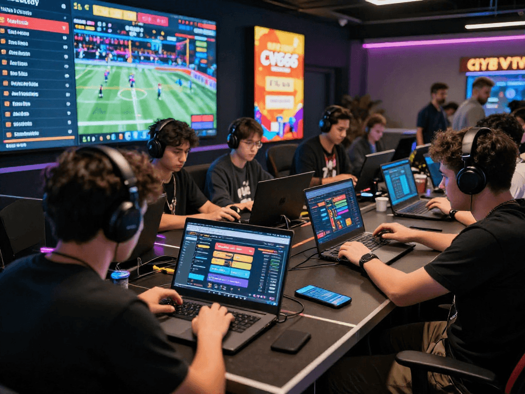 Players engaging with CV666 online betting platform, showcasing excitement and various promotions.