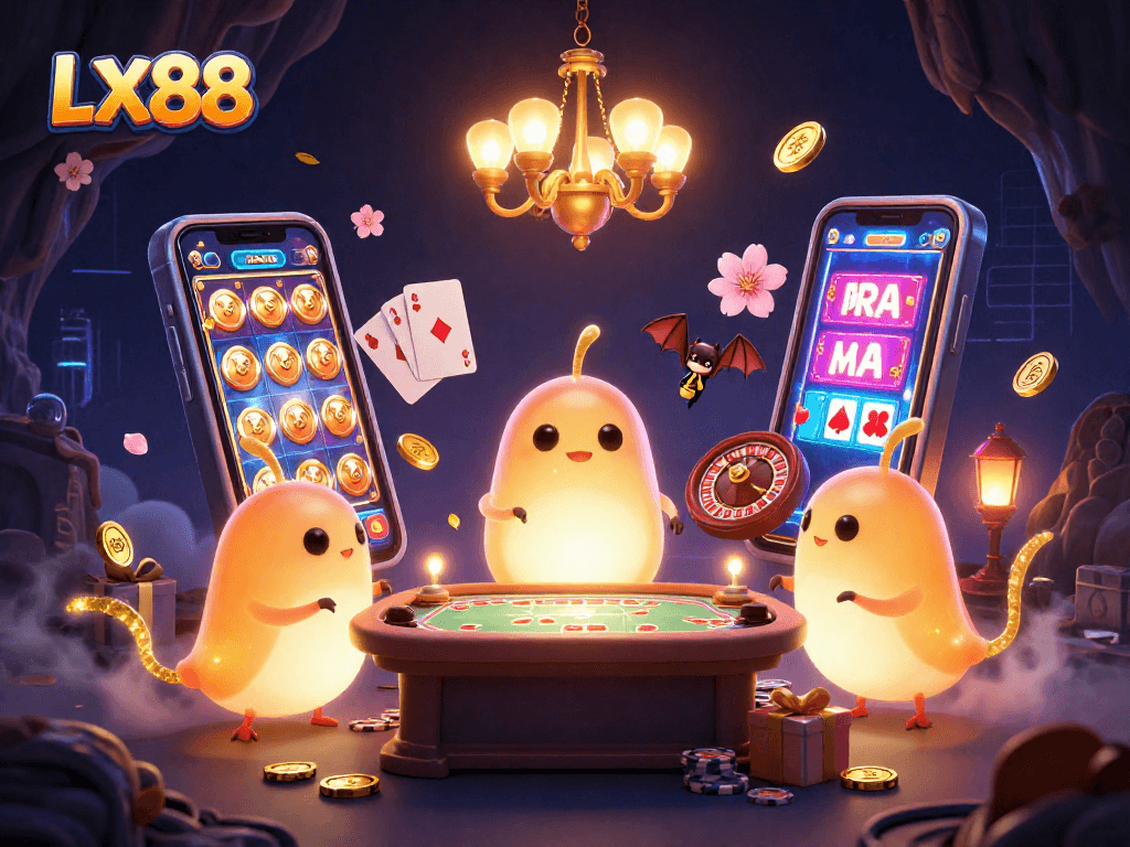 Engage in thrilling gaming at LX88 with vibrant glowworms and exciting casino elements!