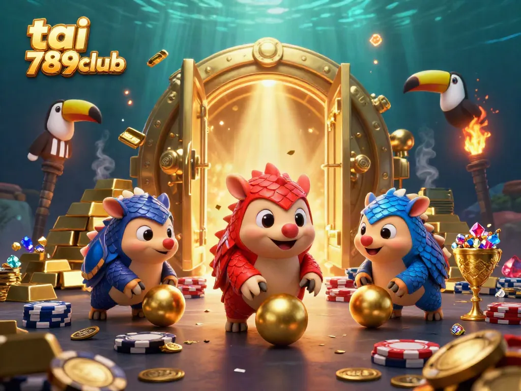 Join the excitement at tai 789club, where rival pangolins roll into gold amidst poker chips and treasure!