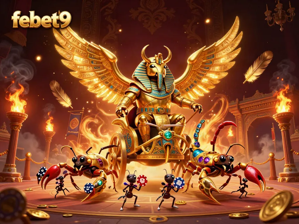 Experience thrilling gambling excitement at febet9 with vibrant casino elements and dynamic characters.