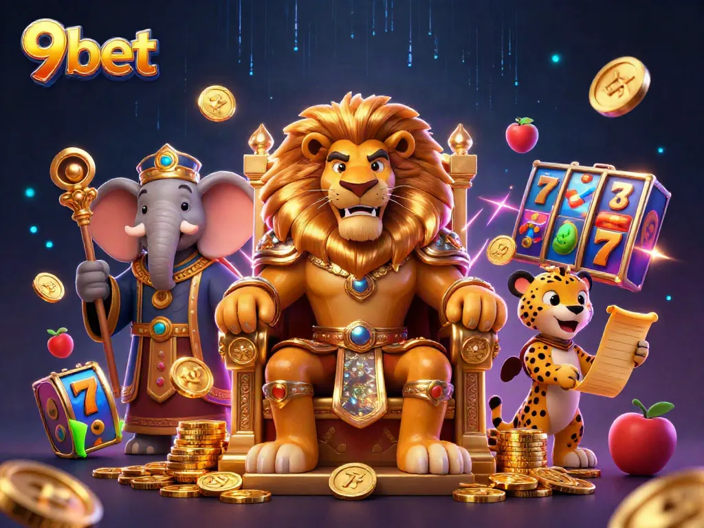 Experience thrilling gameplay with 9bet's immersive 3D illustration featuring iconic casino elements.