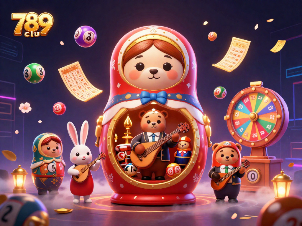 Engage with thrilling games at 789club featuring vibrant lottery balls and fun casino characters.