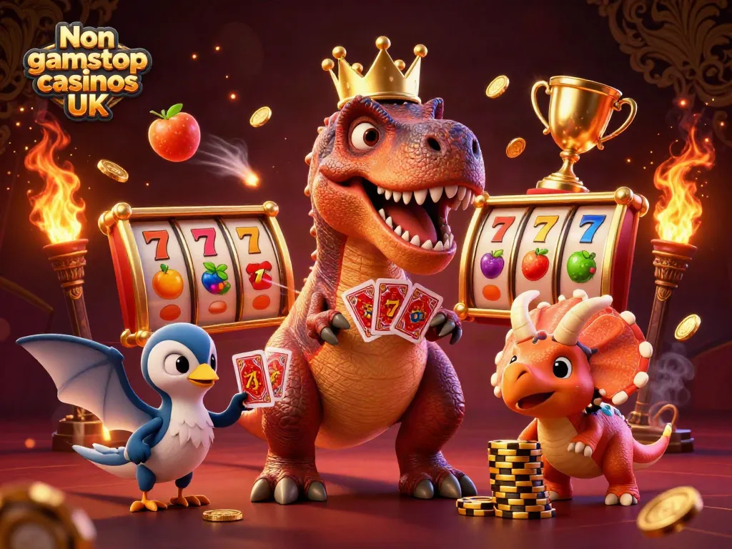 Experience the excitement at Non gamstop casinos UK with dynamic slots and friendly dinosaur characters.