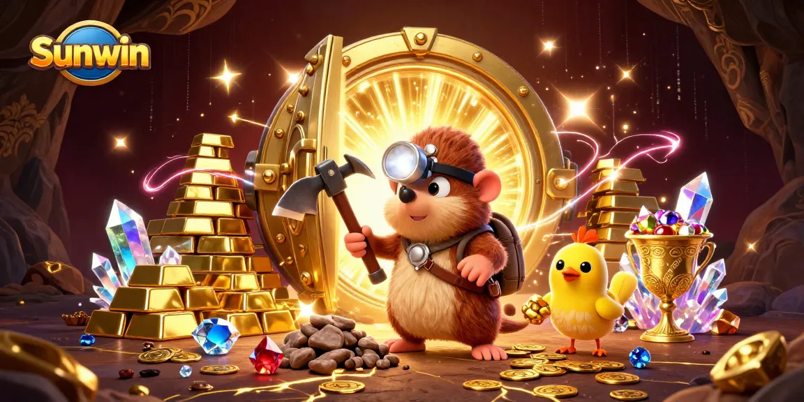 Enhance your gaming experience at Sunwin while exploring a treasure-filled cave with gems and gold.