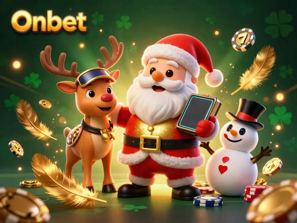 Join Onbet's festive casino adventure with Santa, a reindeer dealer, and a poker chip snowman!
