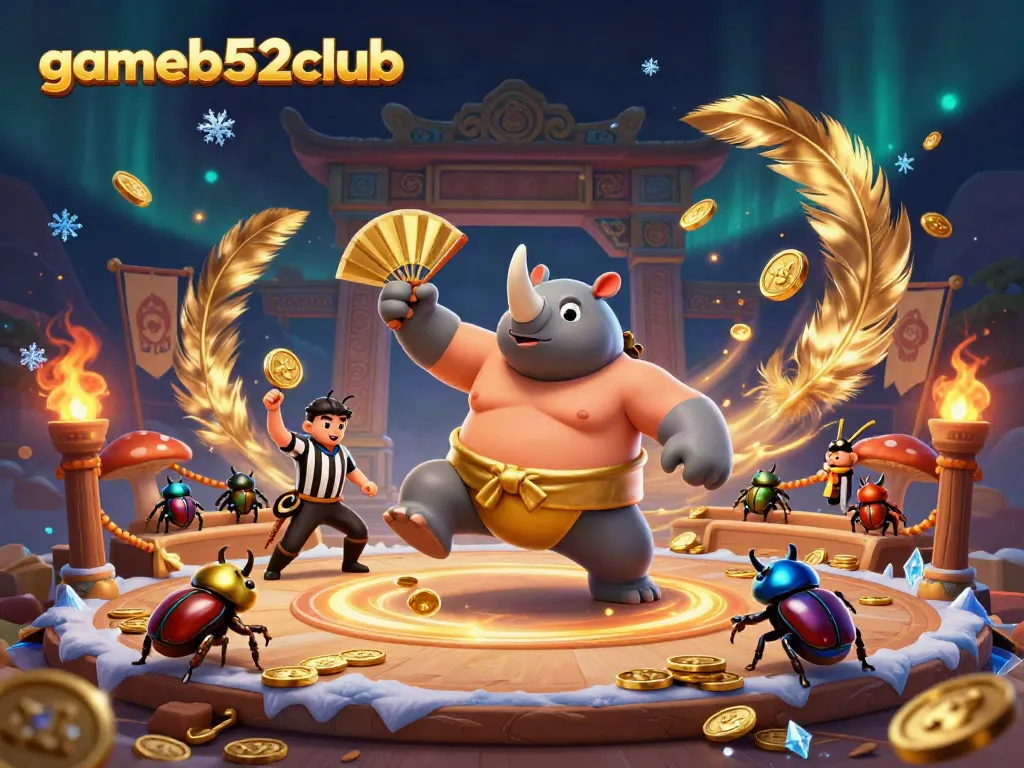 Experience the thrilling excitement of gameb52club, where beetles stomp and coins fly in a vibrant casino arena.