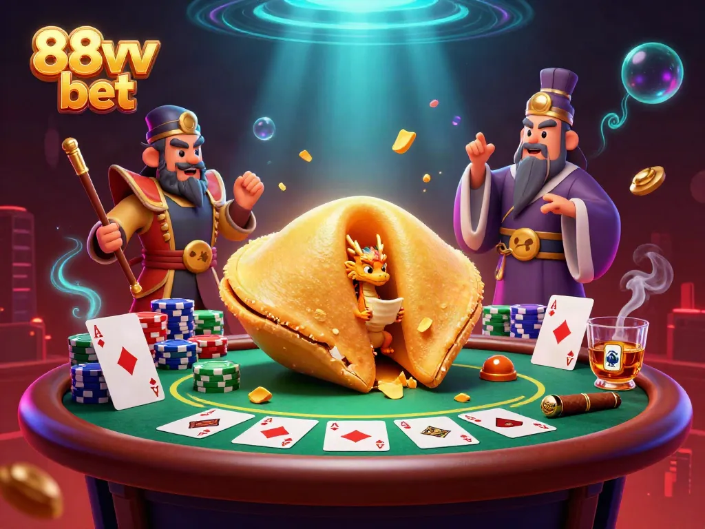Engage in the excitement of 88vv bet with a vibrant 3D casino illustration.