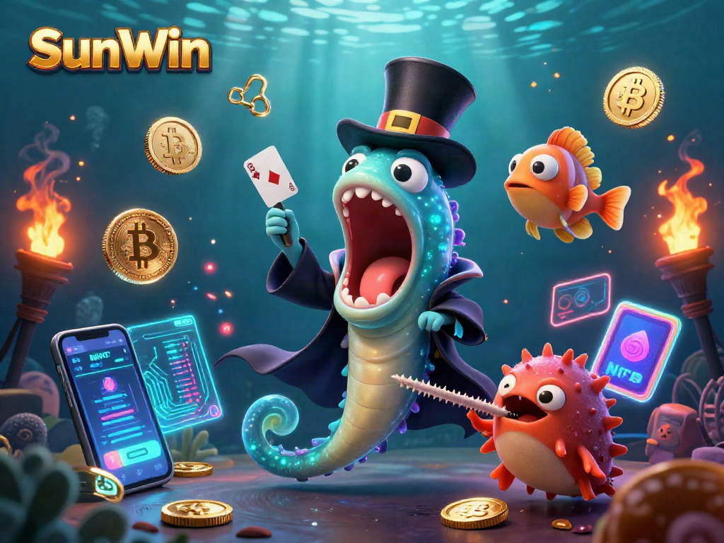 Engage with SunWin's thrilling casino atmosphere featuring dynamic characters and crypto elements.