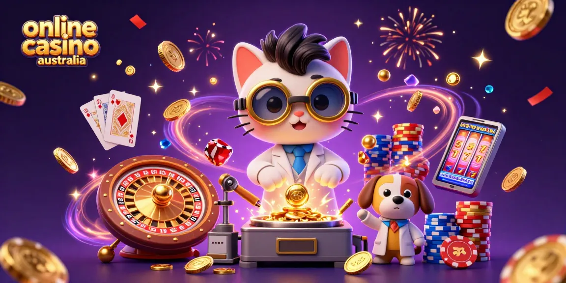 Experience the excitement of online casino australia with vibrant games and golden coins flying everywhere.