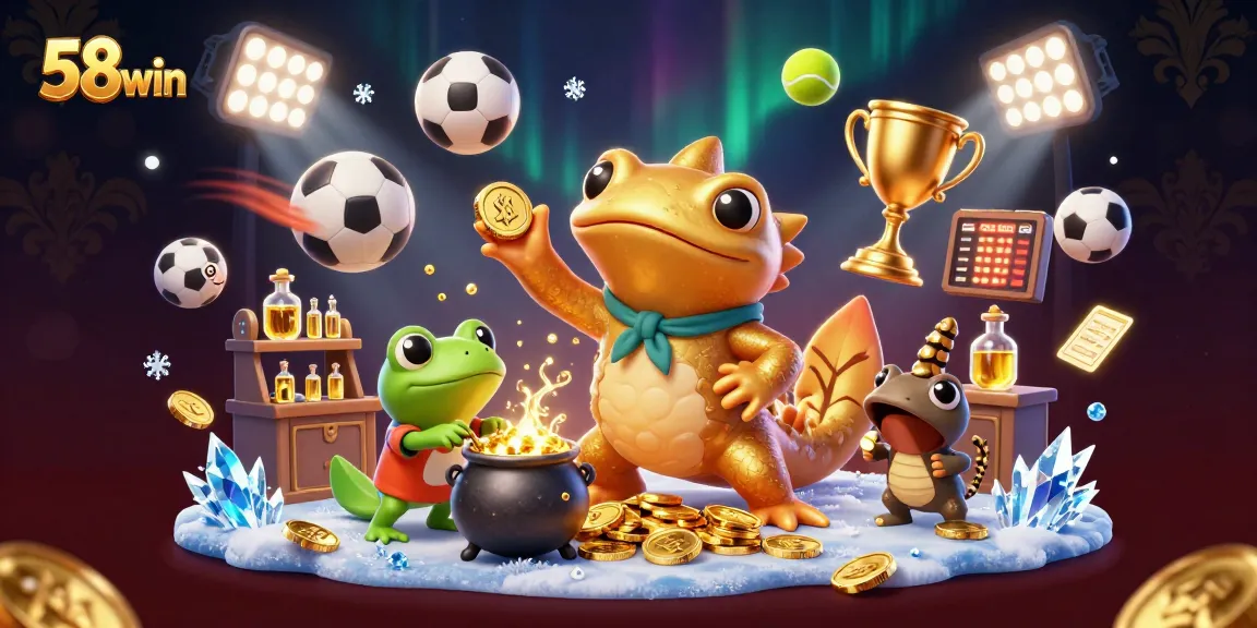 Experience thrilling gameplay at 58win with a vibrant digital casino scene featuring exciting sports betting elements.