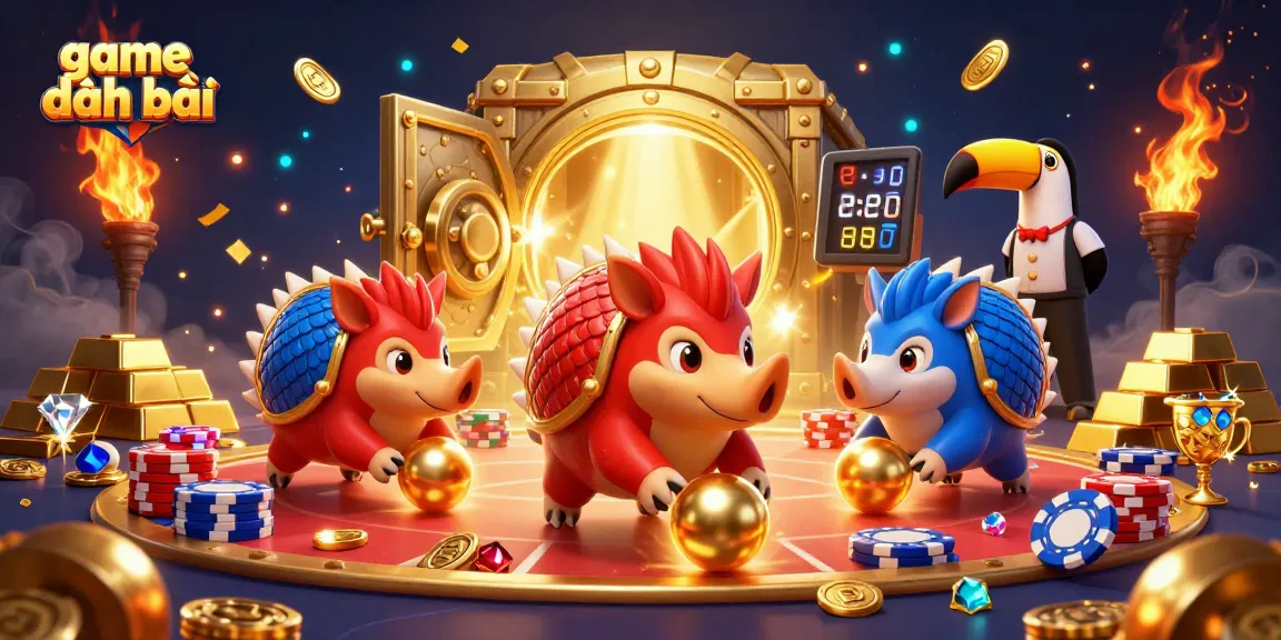 Engage in thrilling game đánh bài action with dynamic pangolins and vibrant casino elements.