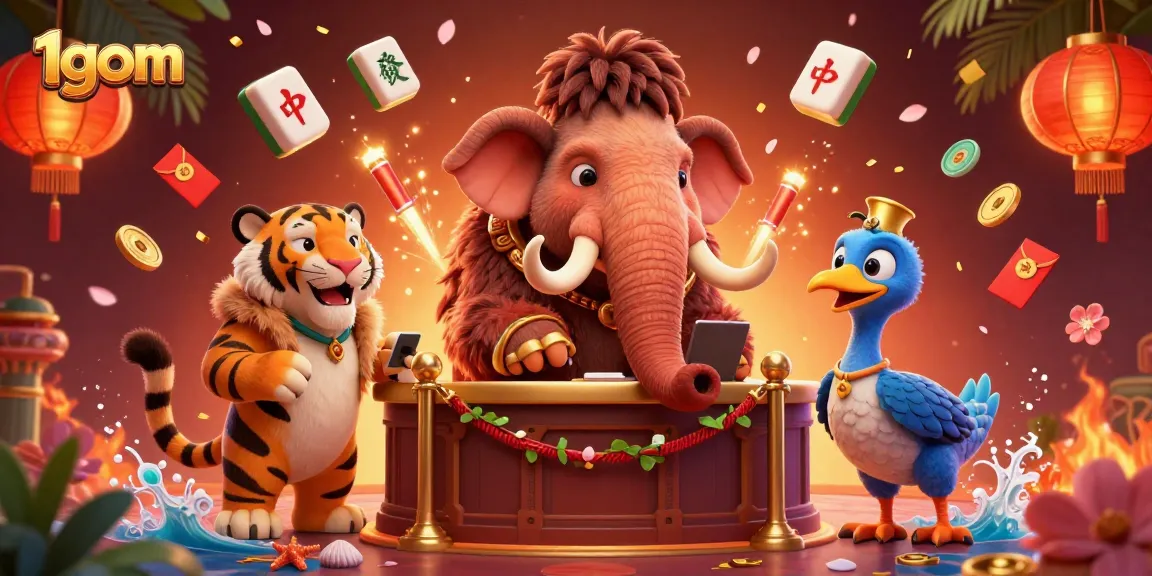 Engage in dynamic betting action at 1gom casino featuring a vibrant atmosphere with characters and colorful gaming elements.