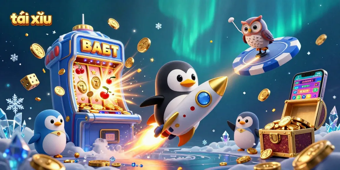 Experience the excitement of tài xỉu with a captivating casino scene featuring animated characters and vibrant game elements.