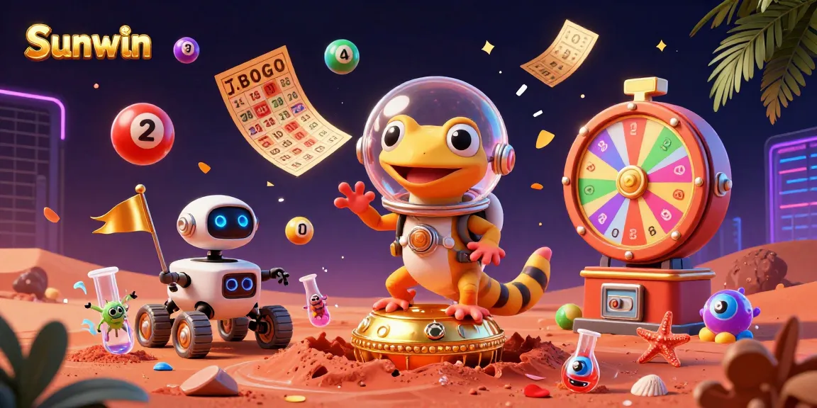 Join the Martian adventure at Sunwin as a gecko reveals a hidden casino among vibrant lottery action!