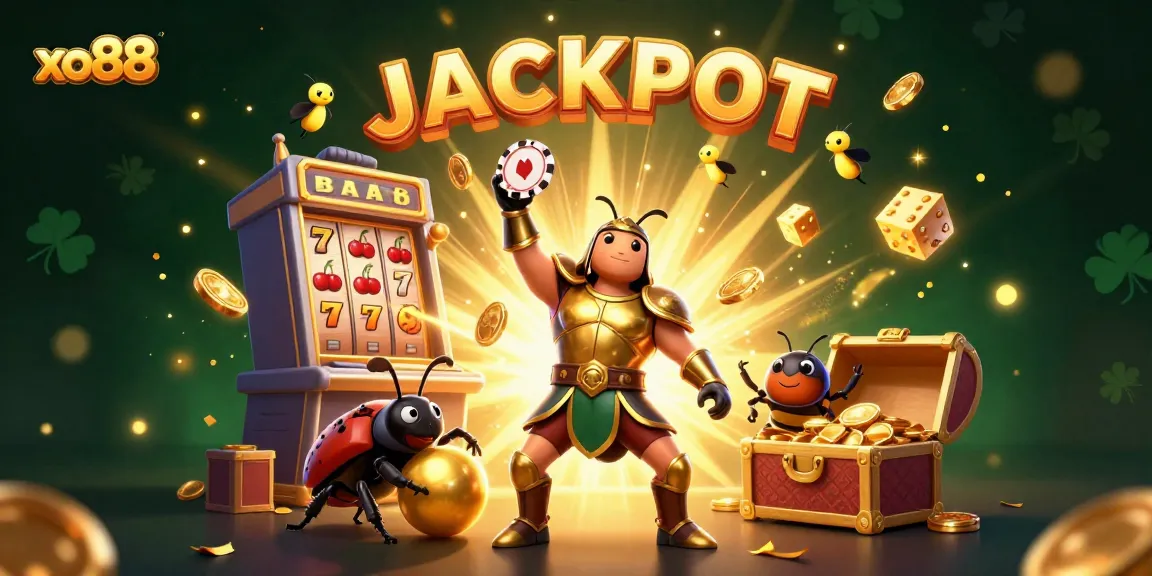 Experience the excitement of xo88 with our vibrant 3D casino scene showcasing slots, jackpots, and lucky symbols.