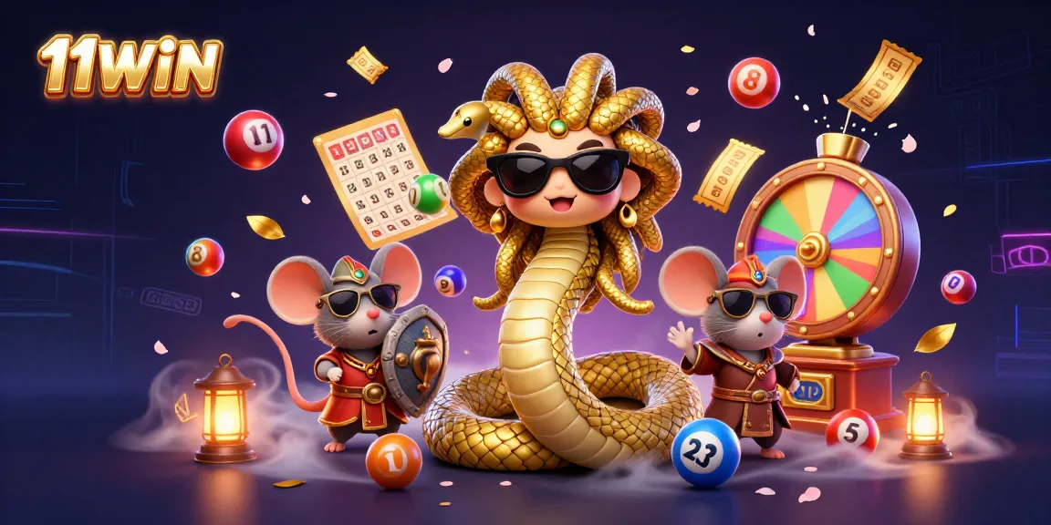 Experience thrill and excitement at 11WIN with dynamic lottery elements and engaging characters.