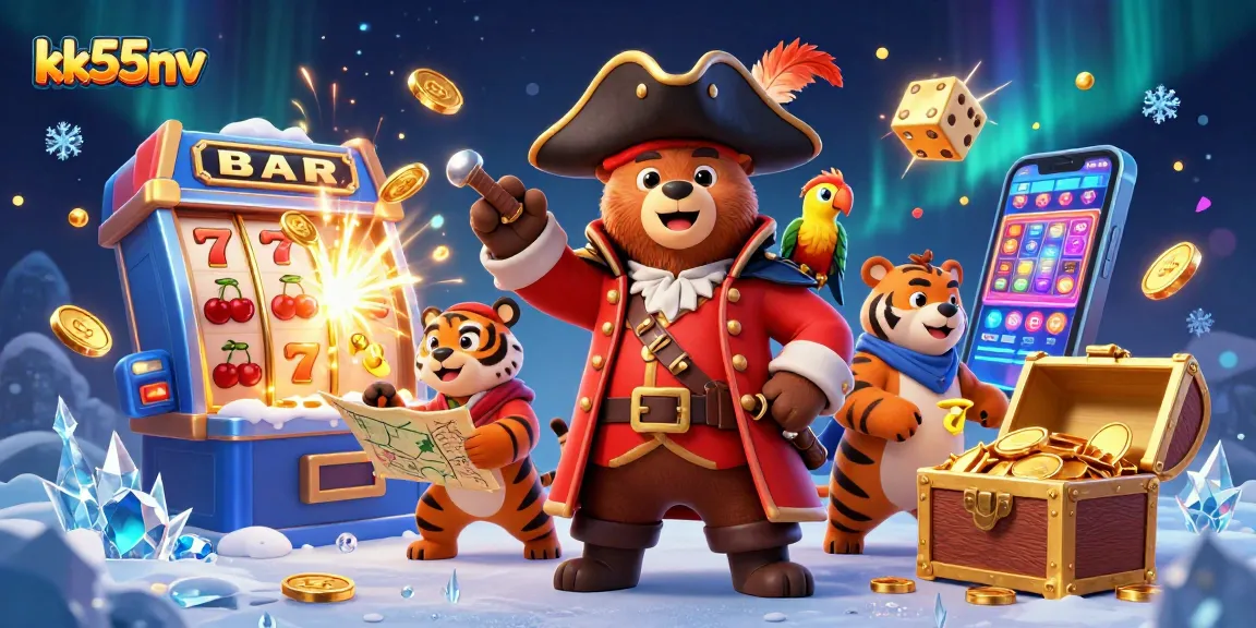 Engage in thrilling action with KK55nv, featuring a treasure-hunting pirate scene full of jackpots and excitement.