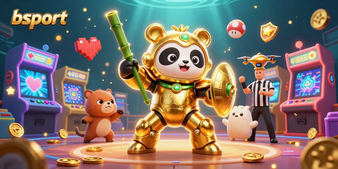 Engage in exhilarating sports betting with bsport's vibrant gaming scene and iconic panda character.
