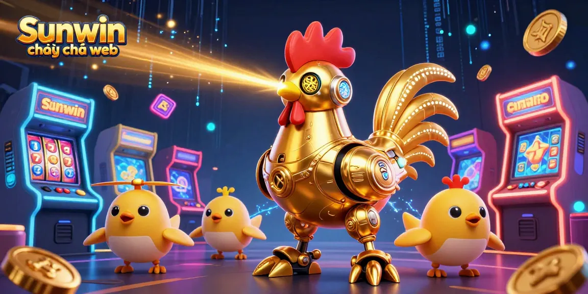 Engage with Sunwin chơi trên web as gold coins and colorful game visuals fill the scene.