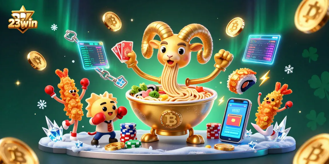 Engage in exciting gameplay at 23win with vibrant casino characters, showcasing thrilling action and neon elements.