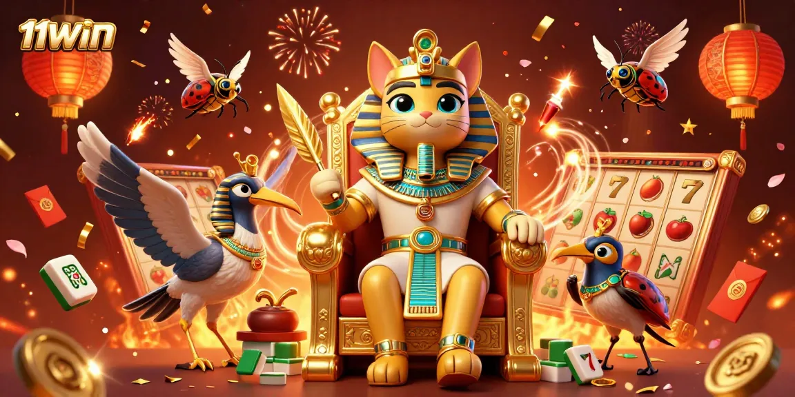 Experience the excitement of winning at 11WIN with a vibrant casino-themed illustration.