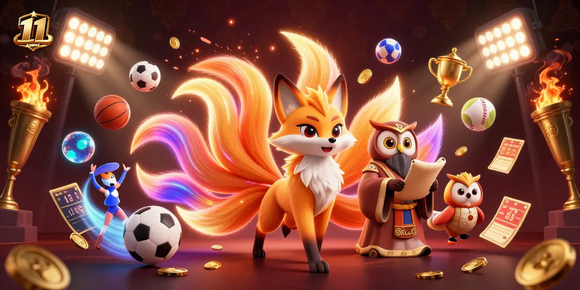 Experience thrilling excitement with 11WIN sports betting as nine-tailed fox spirit and wise owl sage lead the action.