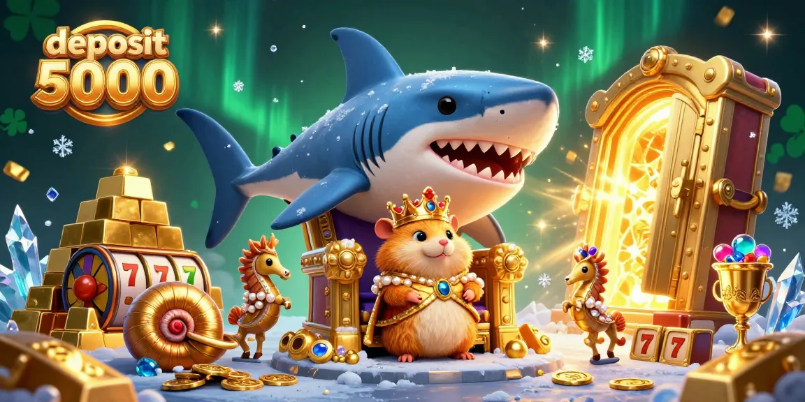 Experience casino excitement with deposit 5000 as our golden hamster king reigns with slot machines and treasures.