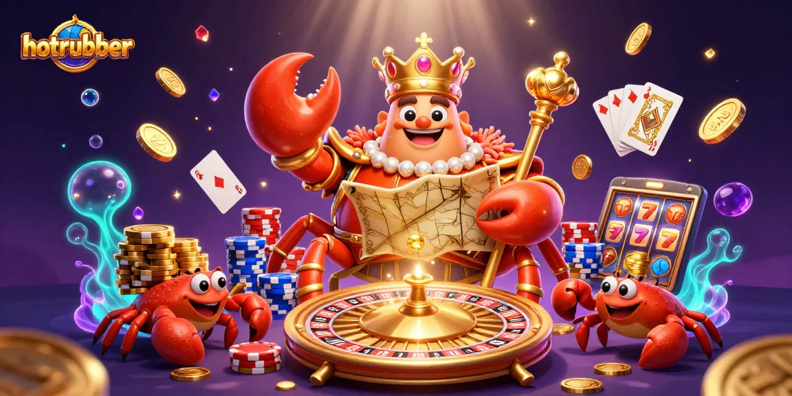Experience the excitement of hotrubber casino gaming with our vibrant 3D illustration featuring a golden crab emperor.